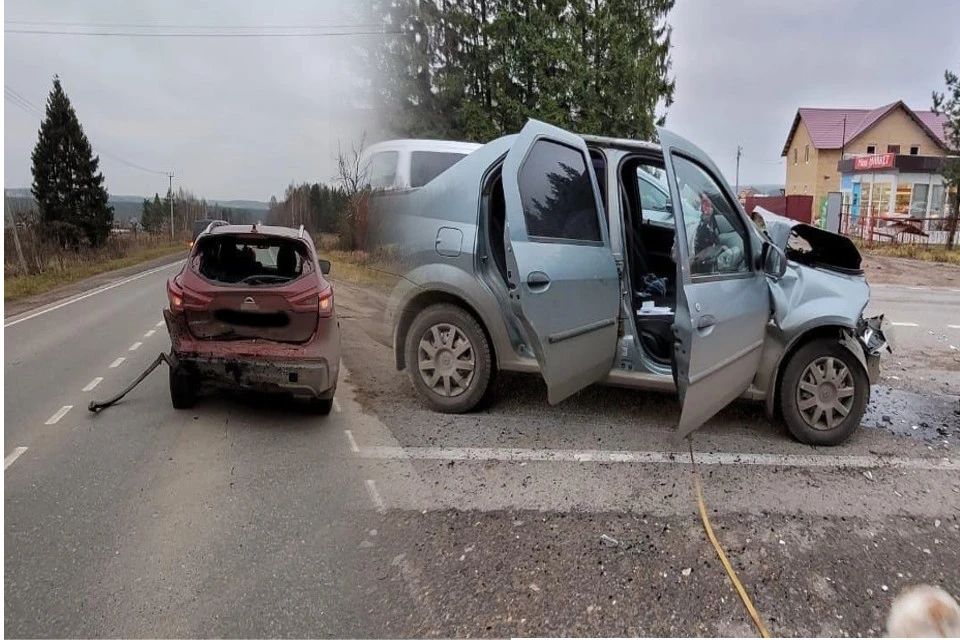 Столкнулись две иномарки. Фото: УГИБДД по Тверской области/коллаж