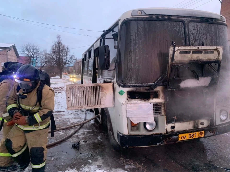 Автобус загорелся в Удмуртии, Можга