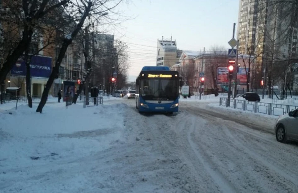 В Хабаровске пассажирский автобус сбил пешехода Фото: ГИБДД