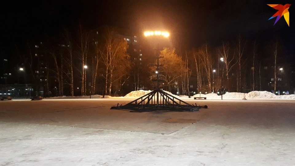 На Центральной площади Ижевска начали устанавливать новогоднюю елку. Фото: Анастасия Захарова