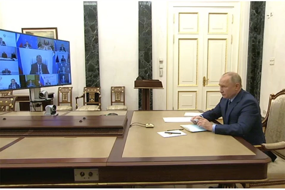 Путин заявил о необходимости и дальше держать ситуацию на шахте «Листвяжная» на контроле. Фото: скриншот видео.