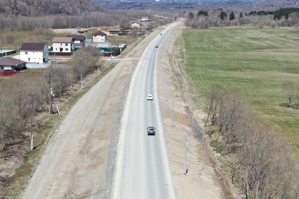 Отремонтированный участок дороги от Дальнего до Елочек