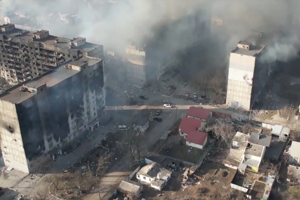 Вертолеты были уничтожены на подлете к городу. Фото: Скриншот с видео УНМ ДНР