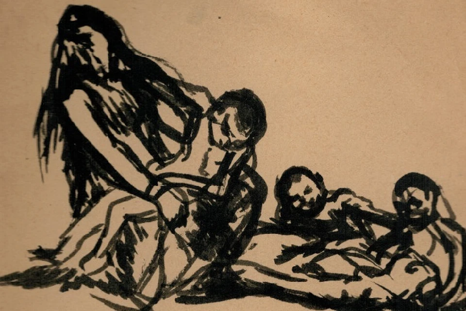 В картинах художника отражены рассказы беженцев о страшных злодеяниях нацистов, которые невозможно забыть.