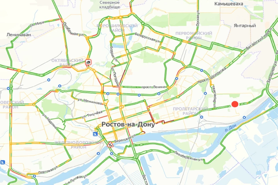 Утренние пробки в Ростове.