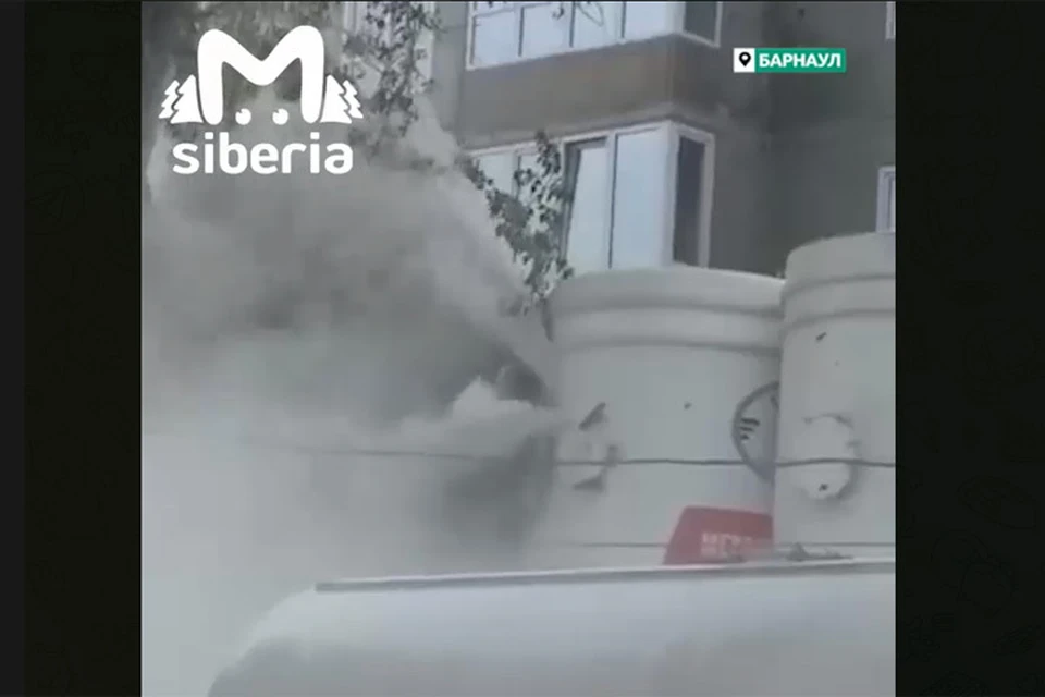 Порыв цистерны с цементом. Скриншот телеграм-канала t.me/mash_siberia