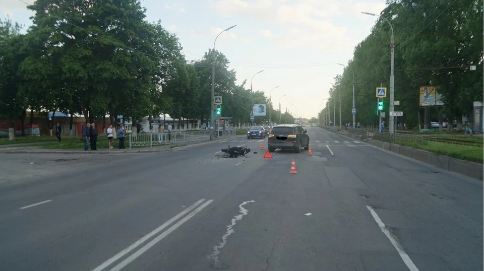 Водитель мотоцикла госпитализирован после аварии