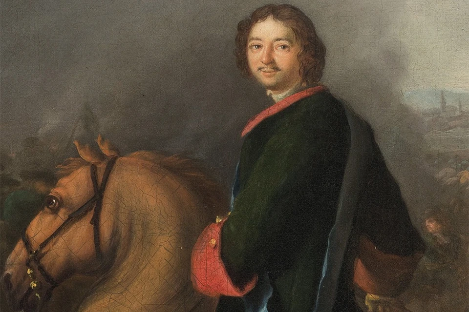 Художник Иоганн Таннауер, "Петр I в Полтавской битве", фрагмент картины.