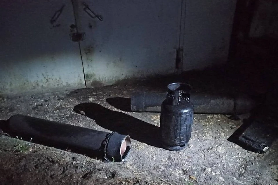 Пожарные вынесли из горящего гаража в Липецке баллоны с газом