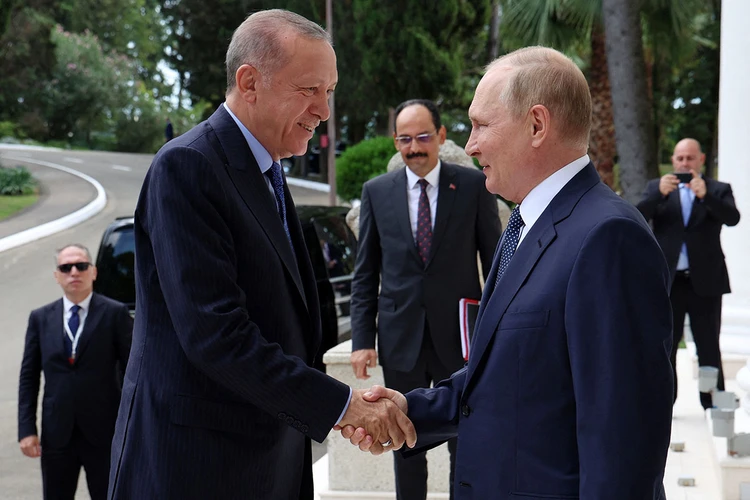 Путин приветствовал Эрдогана дважды, сначала - на русском