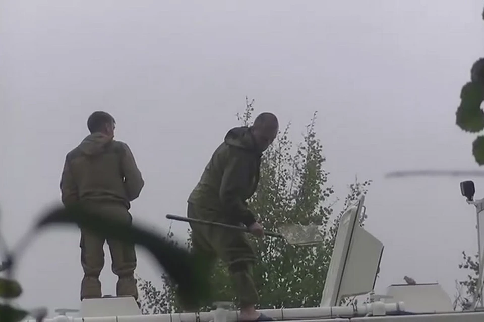 В Красноярском крае работники государственного рыбхозяйства выбросили в кусты молодь краснокнижного осетра. Стоп-кадр видео