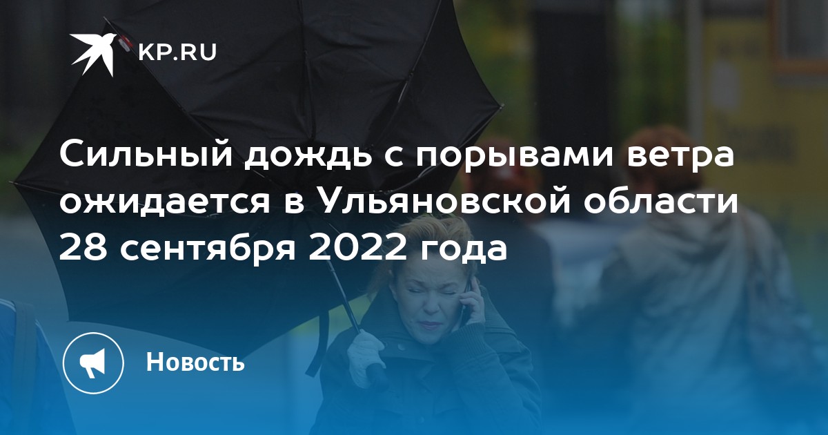 Сильный дождь с порывами ветра ожидается в Ульяновской области 28 ...