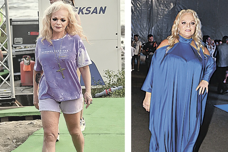 Previously, Larisa Dolina hid curvaceous under overalls.  But now she has lost weight and wears shorts.