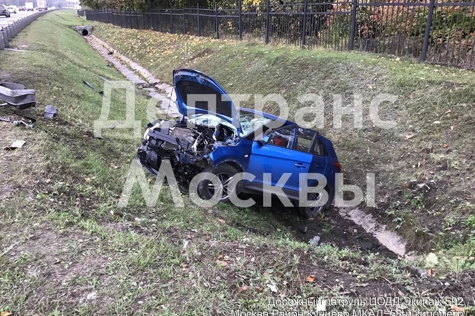 Авария произошла на 58-м км МКАД в Кунцево