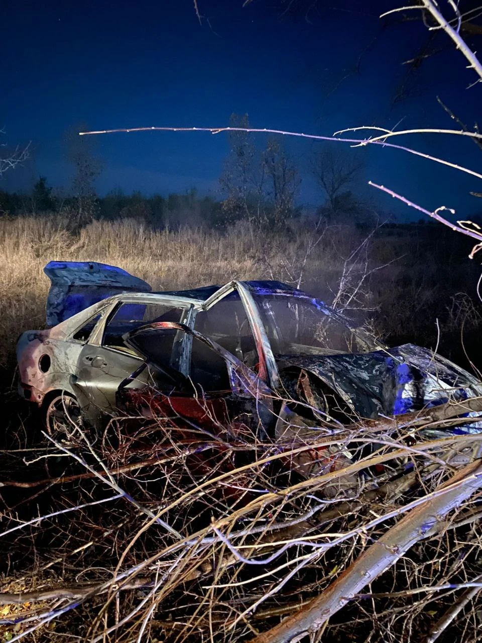 В Ленинском районе Саратова водитель Ford Focus сгорел в ночной аварии -  KP.RU