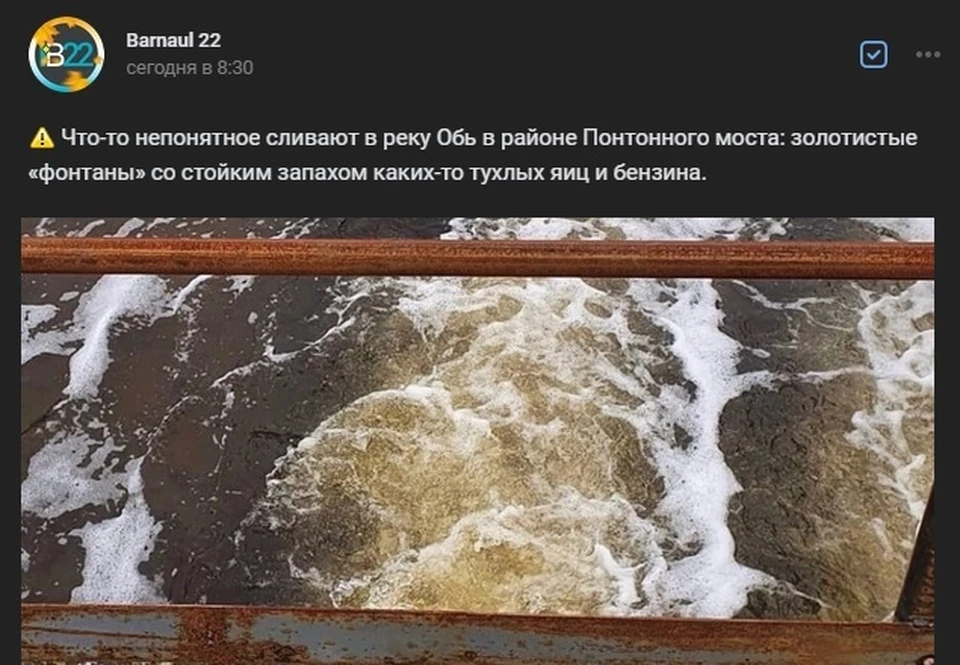 Скриншот поста в паблике Barnaul22