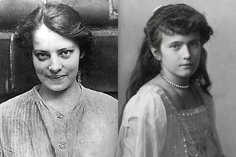 Слева Анна Андерсон. Справа - великая княжна Анастасия Романова