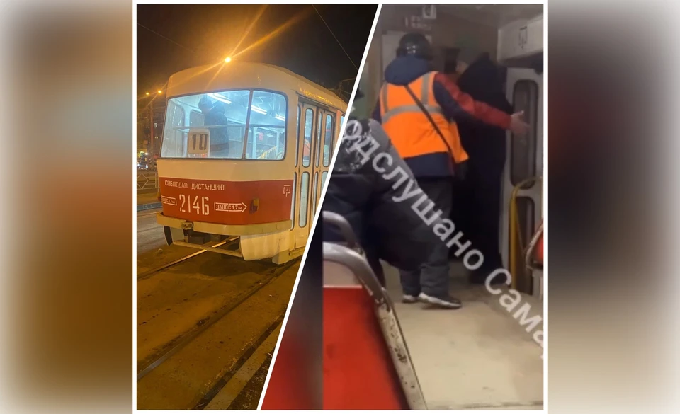 В дальнейшем за женщину заступился мужчина, вбежавший в вагон. Фото: "Подслушано Самара"
