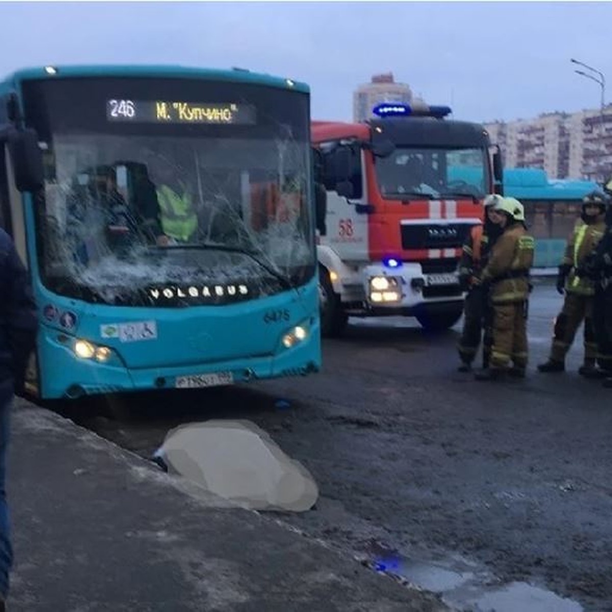 Полиция начала проверку ДТП в Купчино, где автобус задавил своего же  водителя - KP.RU