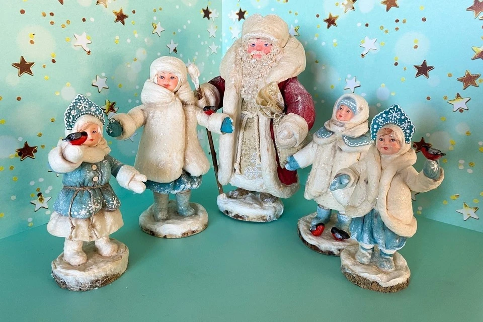 Елочные игрушки Снеговики, Дед Мороз, Санта-Клаус