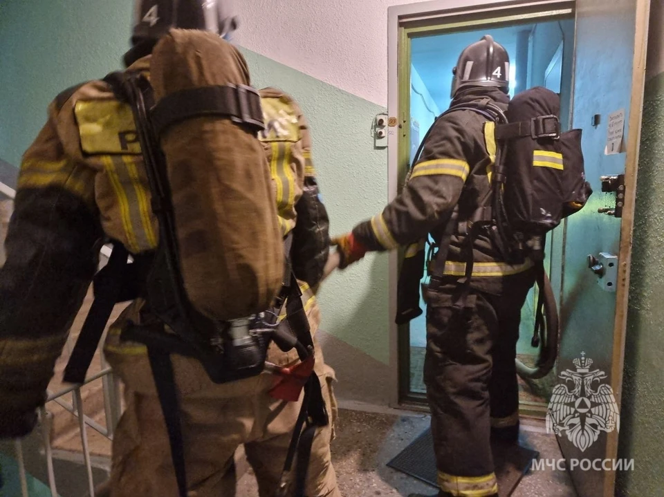 Пожар случился в одной из квартир. Фото: МЧС по Мурманской области