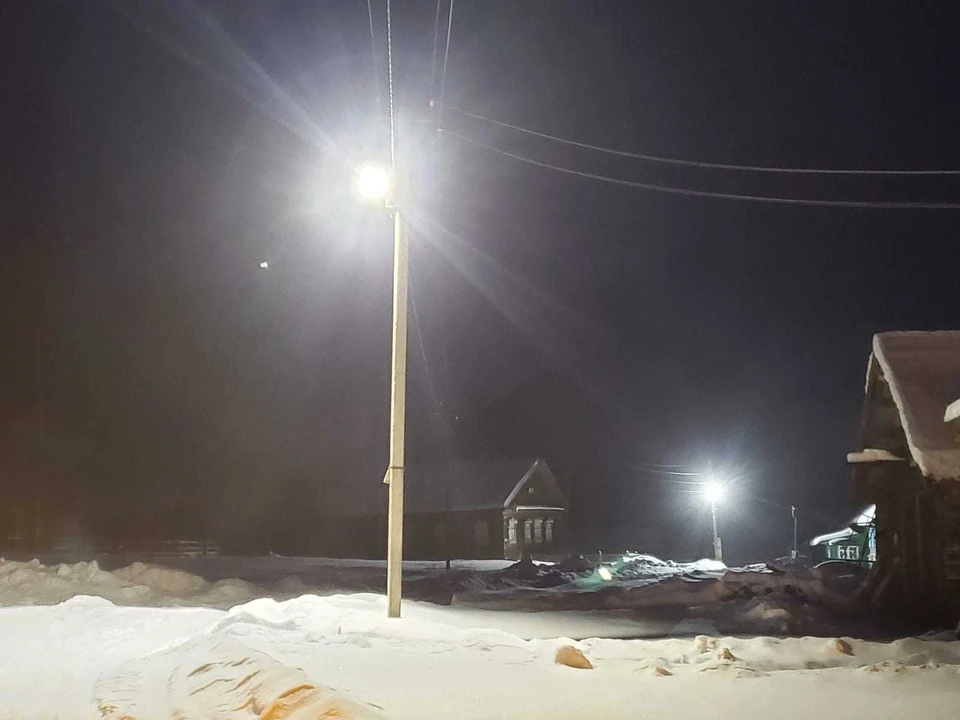 18 светодиодных светильников в канун Нового года были установлены в Чухломском районе