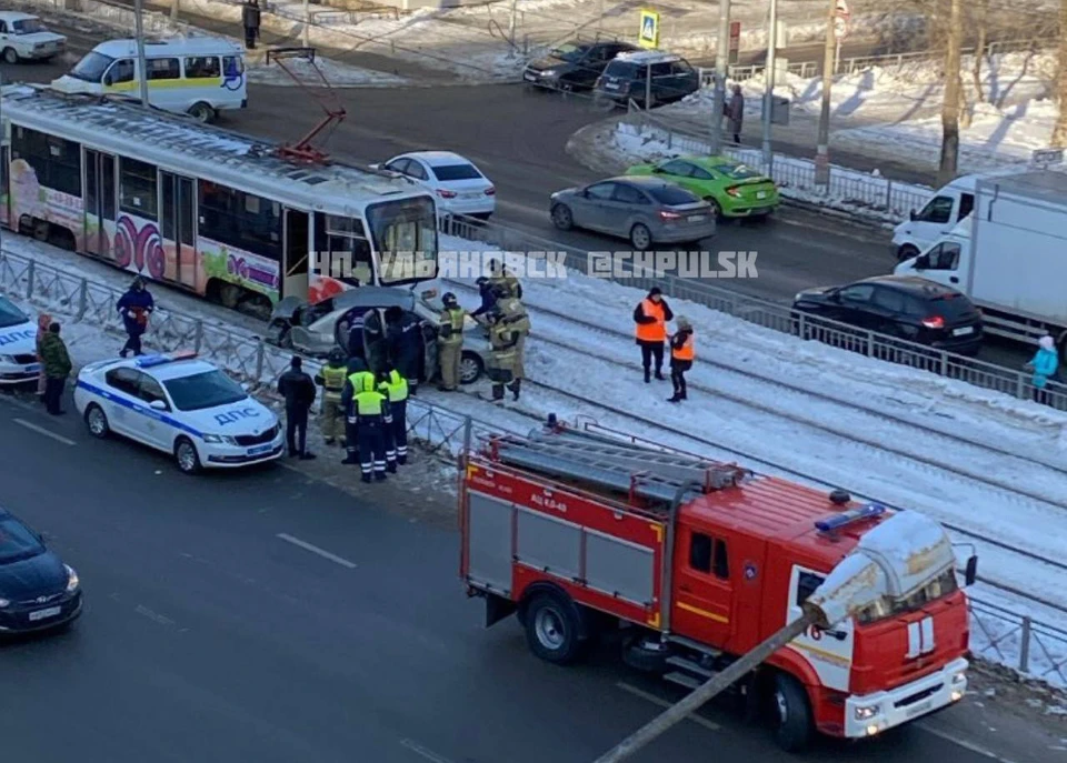 18 января на проспекте Нариманова в Ульяновске из-за ДТП встали трамваи № 1,4 и 15