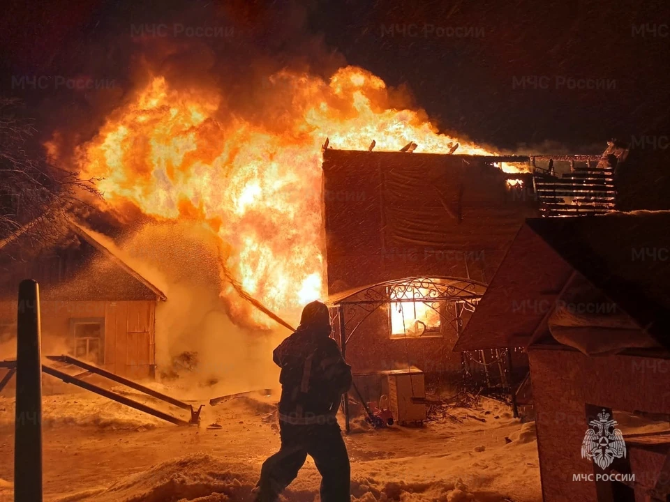 В Киреевском районе Тульской области на пожаре в частном доме погибли двое взрослых и двое детей