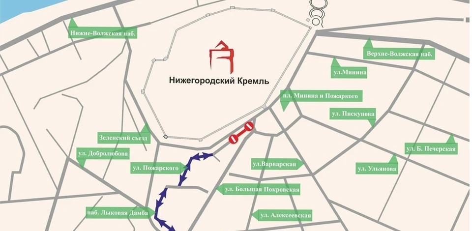 Движение на участке улицы Пожарского в Нижнем Новгороде приостановят с 3 до 6 марта.