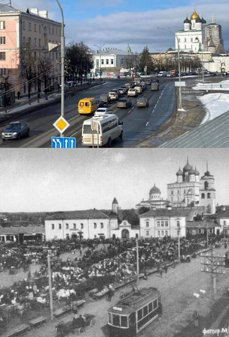 Глава Пскова сравнил вид на современный город с фотографией 1914 года -  KP.RU