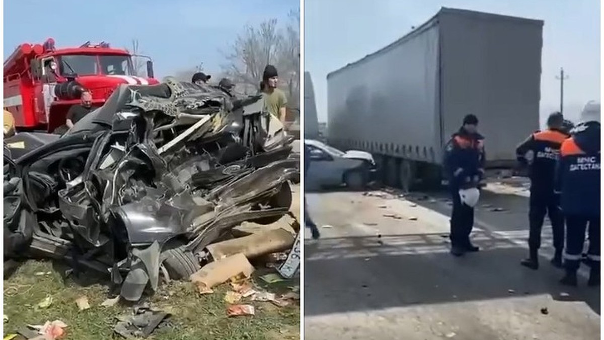 Многокилометровая пробка и один погибший: в Дагестане на федеральной трассе  столкнулись 7 машин - KP.RU