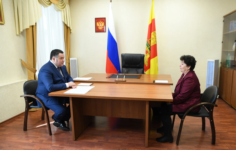 Жительница Торжка на приеме у губернатора.