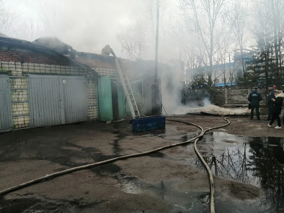 Станция скорой помощи загорелась в Биробиджане Фото: Валерий Жуков