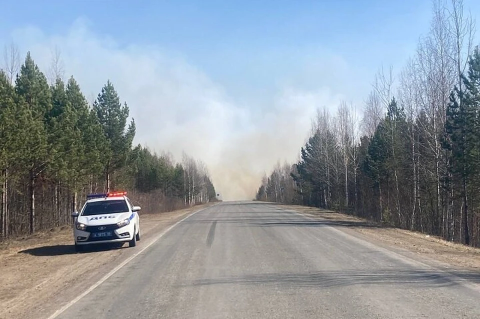 На подъездах к месту перекрытия дежурят экипажи ДПС. Фото: УГИБДД по Свердловской области