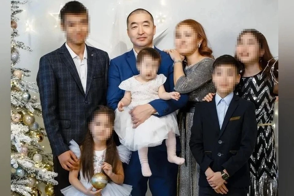 Пострадавший Уланбек Арстанов с семьей. Фото: соцсети