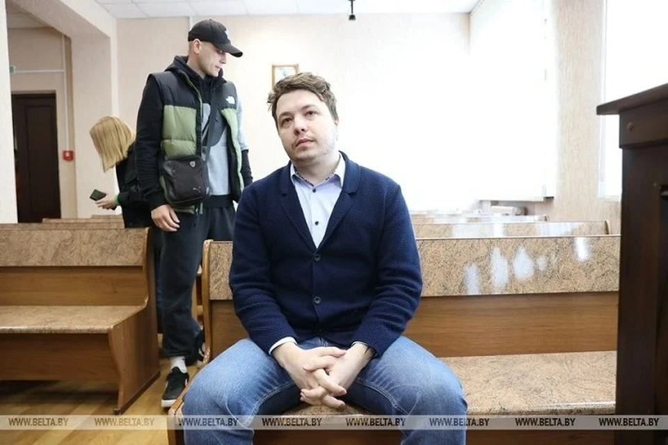 Роман Протасевич во время суда. Фото: БелТА