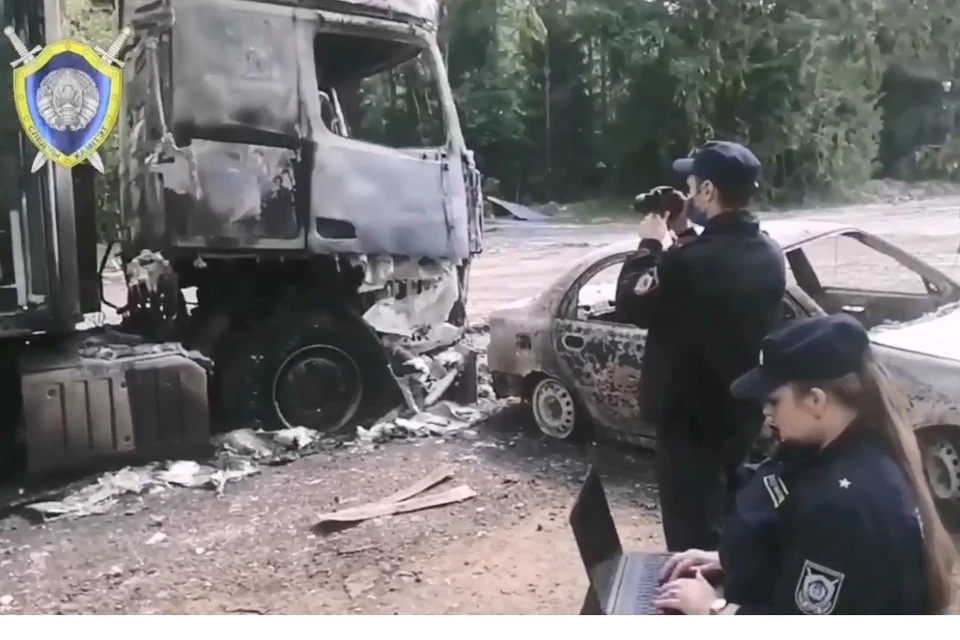 Во время пожара на складе с химией в Колодищах тяжело пострадал 32-летний водитель фуры. Фото6 стоп-кадр | видео СК