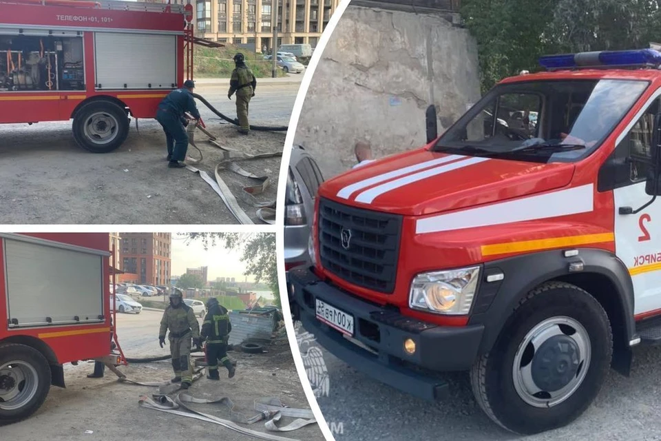 Пожарные тушили свалку и заброшенные здания. Фото: ГУ МЧС РФ по НСО.
