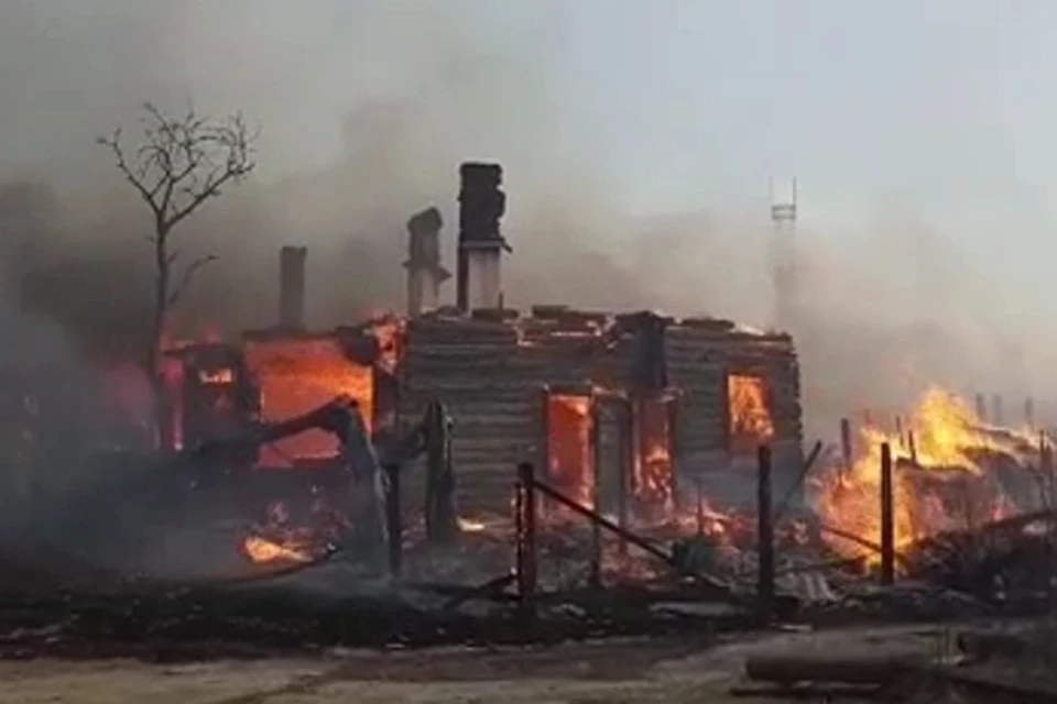 В ответ на пост ? Пожар в поселке Сосьва Свердловской области локализован на