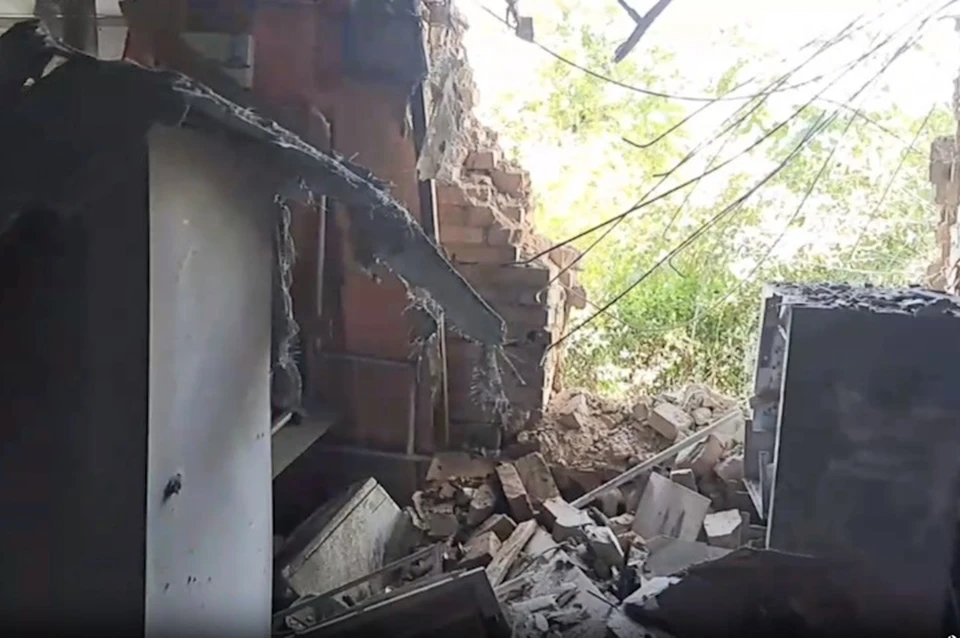 Квартира тренера полностью разрушена Фото: скриншот видео Новокаховской администрации