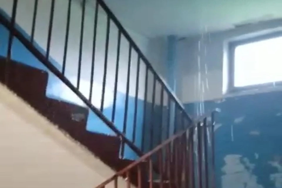 Вода залила все этажи Фото: скриншот