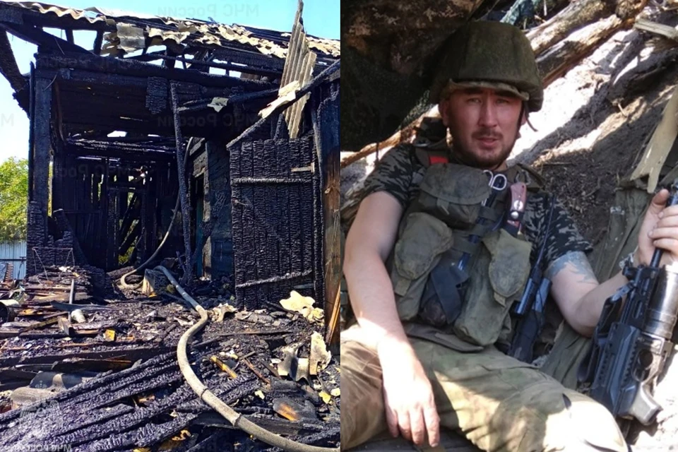 Рядовой стрелковых войск спас трех человек на пожаре. Фото: Предоставлено Фанилем Казимовым // Пресс-служба ГУ МЧС по Новосибирской области