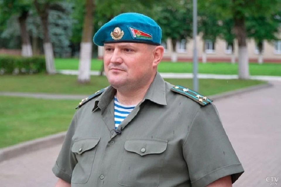 Заместитель командующего сил специальных операций Вооруженных Сил Беларуси Вадим Лукашевич уверен, что бывших десантников не бывает. Скрин видео СТВ