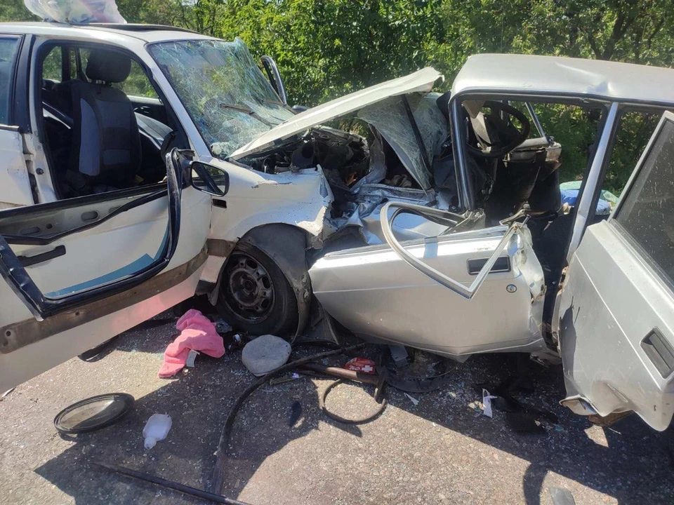 ДТП произошло около села Полтавка. Фото: ТК МВД Крым