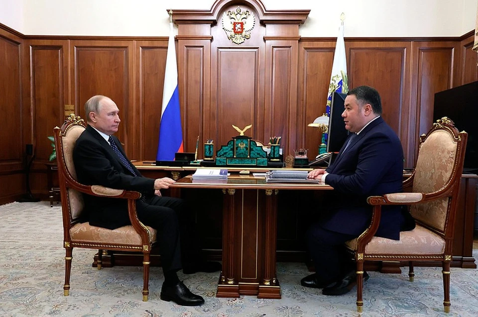 Президент РФ провел встречу с губернатором Тверской области. Фото: www.kremlin.ru