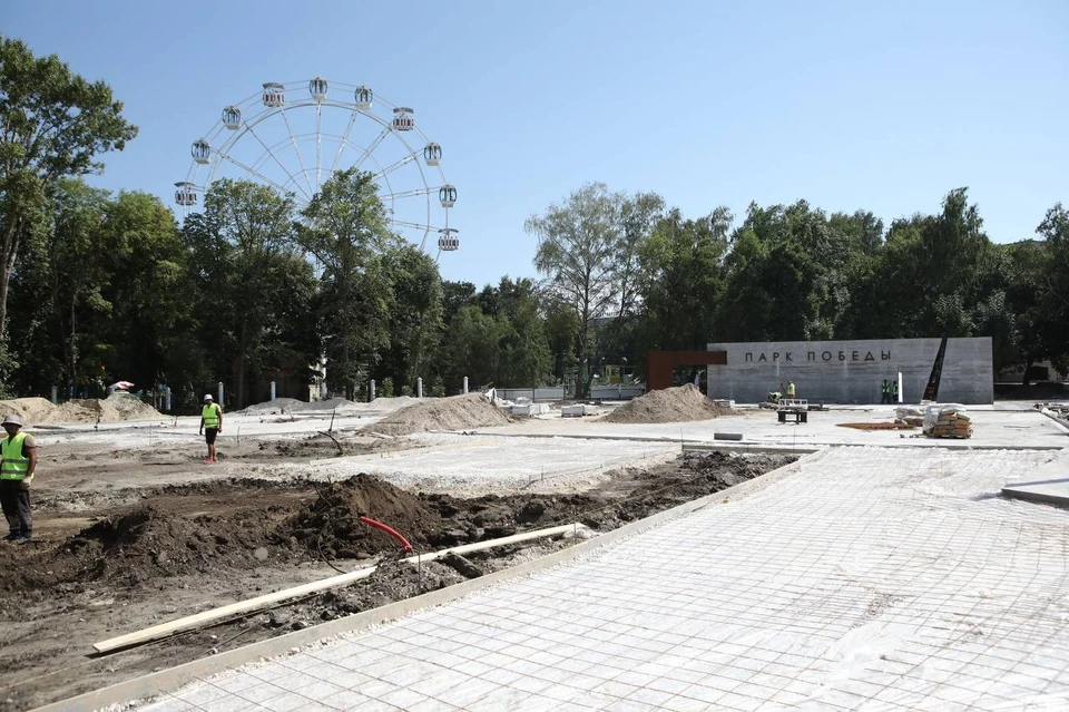 В Парке победы продолжаются работы по благоустройству. ФОТО: тг-канал Алексея Русских