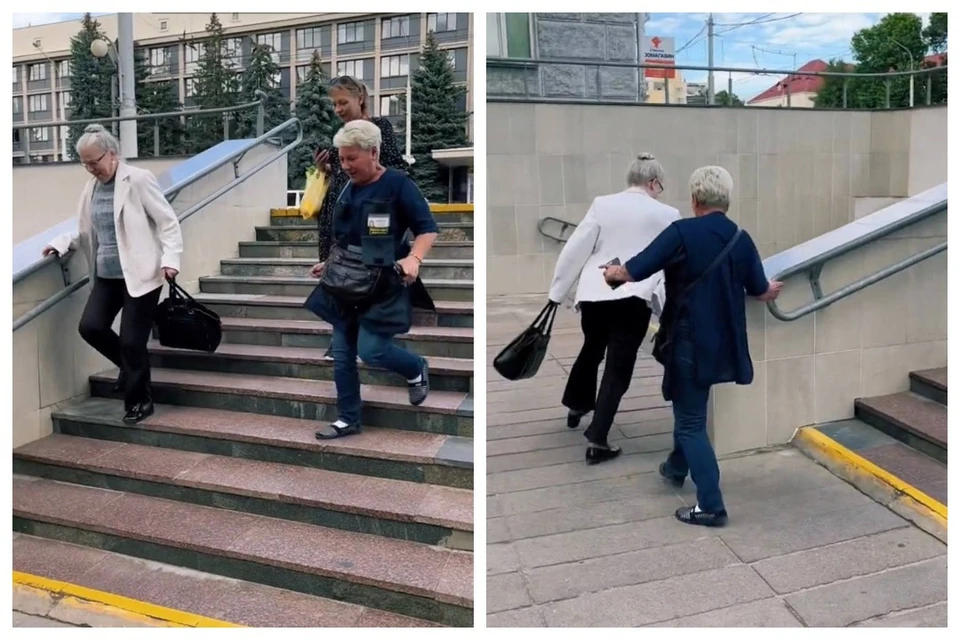 Женщина довольно бодро убежала от контролера по подземному переходу. Скрин видео