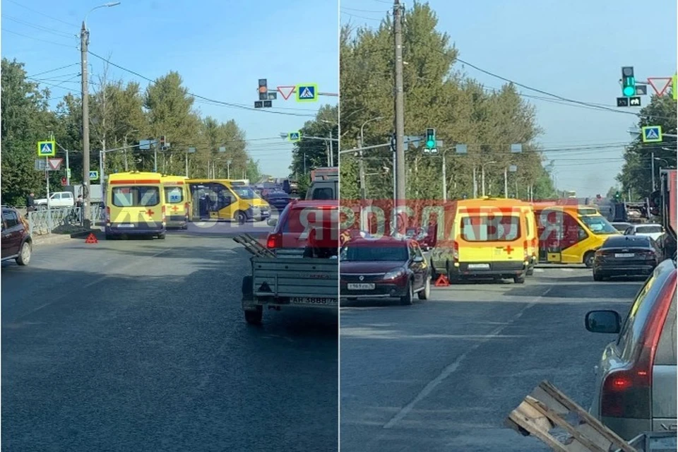 В Ярославле в столкновении автобуса и легковушки пострадали пять человек. ФОТО: группа "Жесть Ярославль" ВКонтакте