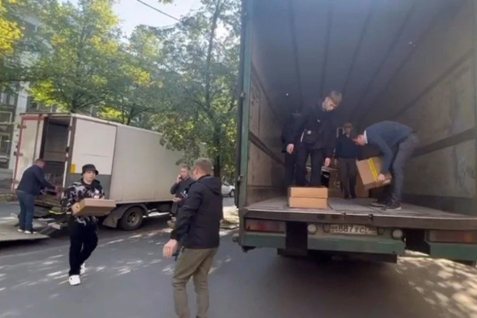 Гуманитарная помощь выехала из Петрозаводска 8 сентября. ФОТО: скриншот из видео "Единой России"