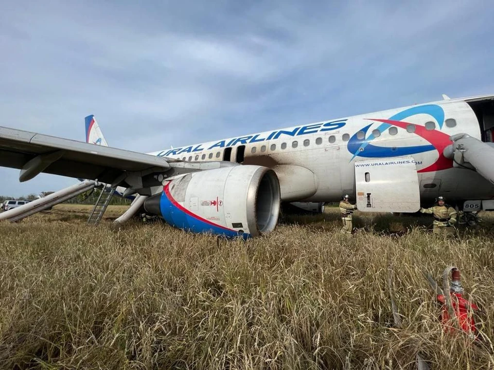 Черное пятно заметили на боку самолета